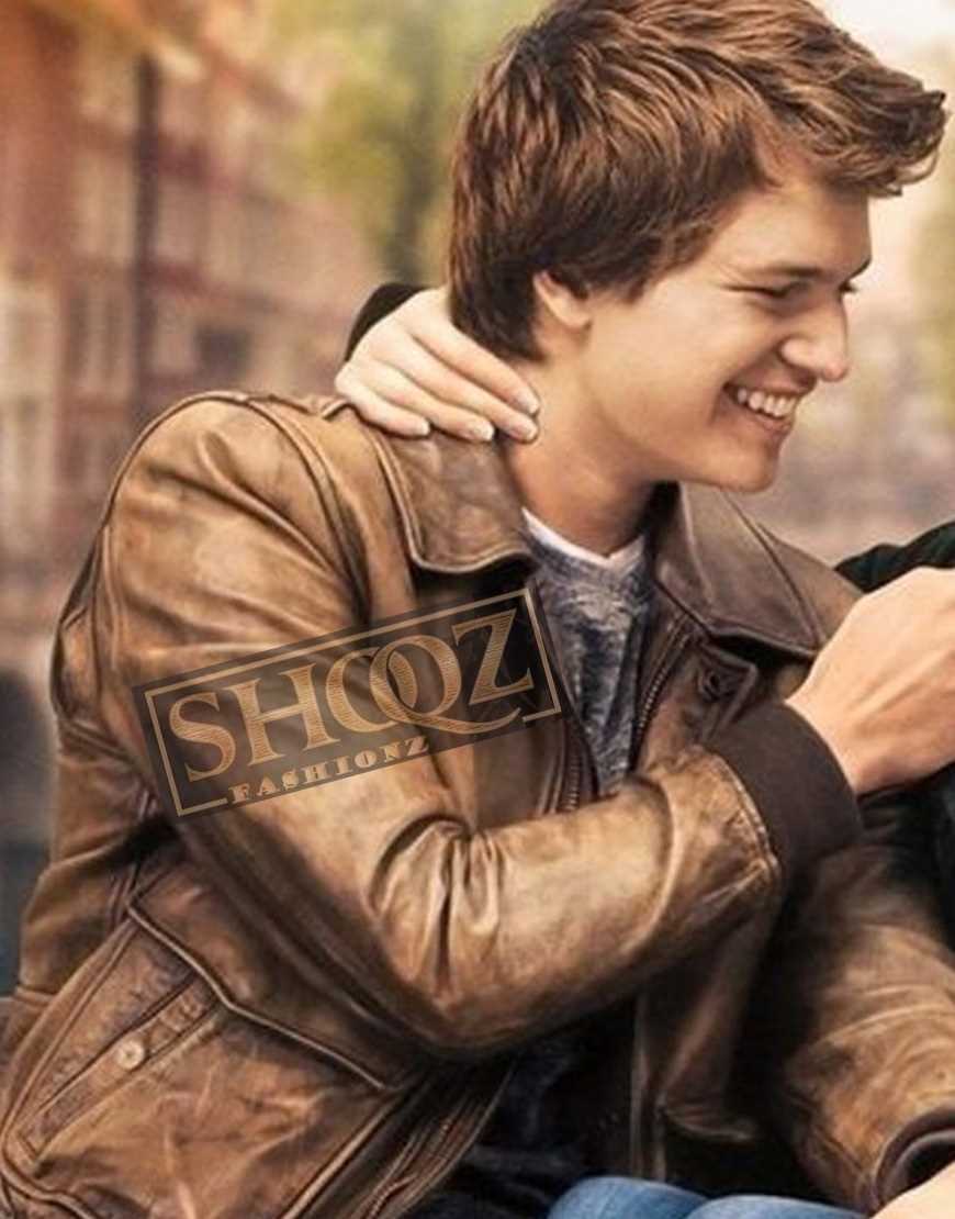 The Fault In Our Stars Ansel Elgort Leather Jacket